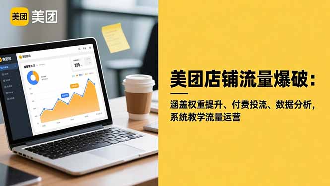 美团店铺流量爆破:涵盖权重提升、付费投流、数据分析,系统教学流量运营-摇钱树